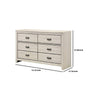 Lei Bedroom Wide Dresser Chest with 6 Drawers | Distressed White Wood BM338369