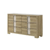 Amey Wide Dresser with 6 Drawers | White Trim | Driftwood Brown Finish