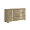 Amey Wide Dresser with 6 Drawers | White Trim | Driftwood Brown Finish