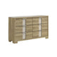 Amey Wide Dresser with 6 Drawers | White Trim | Driftwood Brown Finish