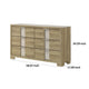 Amey Wide Dresser with 6 Drawers | White Trim | Driftwood Brown Finish