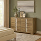 Amey Wide Dresser with 6 Drawers | White Trim | Driftwood Brown Finish