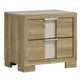 Amey Nightstand with 2 Drawers | White Trim & Driftwood Brown Finish