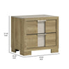 Amey Nightstand with 2 Drawers | White Trim & Driftwood Brown Finish