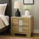 Amey Nightstand with 2 Drawers | White Trim & Driftwood Brown Finish