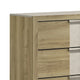 Amey Tall Dresser Chest with 5 Drawers | White Trim & Driftwood Brown Finish BM338378