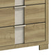 Amey Tall Dresser Chest with 5 Drawers | White Trim & Driftwood Brown Finish BM338378