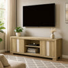 Amey TV Stand Media Cabinet | 2 Sliding Door | Shelves | Brown Driftwood