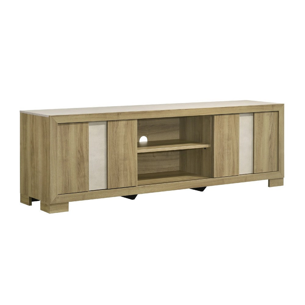 Amey TV Stand Media Cabinet | 2 Sliding Door | Shelves | Brown Driftwood BM338379