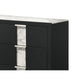 Amey Wide 6 Drawer Dresser | White Marble Trim | Black Wood BM338382