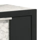 Amey 2 Drawer Nightstand | White Marble Trim | Black Wood BM338383