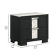 Amey 2 Drawer Nightstand | White Marble Trim | Black Wood BM338383