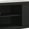 Amey TV Stand Media Cabinet | 2 Sliding Doors & 2 Shelves | Black Wood BM338384