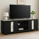 Amey TV Stand Media Cabinet | 2 Sliding Doors & 2 Shelves | Black Wood