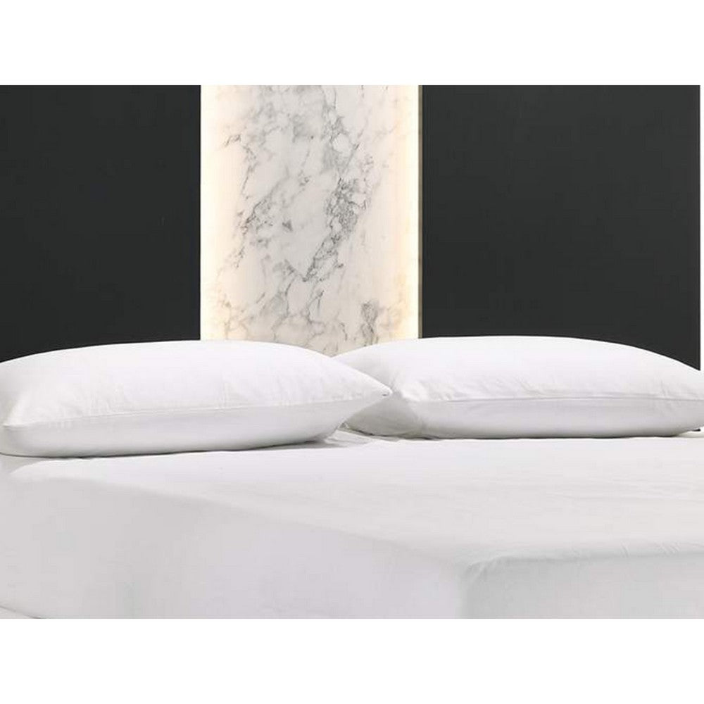 Amey King Panel Bed | Built In Light | White Marble Trim | Black Wood BM338385