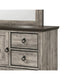 Elaya Wide Dresser | 8 Drawers | 1 Cabinet | Black Metal | Weathered Gray BM338387