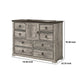 Elaya Wide Dresser | 8 Drawers | 1 Cabinet | Black Metal | Weathered Gray BM338387