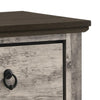 Elaya Nightstand w 2 Drawers | Black Metal | Weathered Gray Wood BM338388