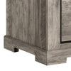 Elaya Nightstand w 2 Drawers | Black Metal | Weathered Gray Wood BM338388