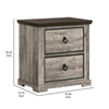 Elaya Nightstand w 2 Drawers | Black Metal | Weathered Gray Wood BM338388
