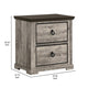 Elaya Nightstand w 2 Drawers | Black Metal | Weathered Gray Wood BM338388