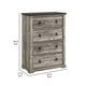 Elaya Tall Dresser Chest w 4 Drawers | Black Metal | Weathered Gray BM338389