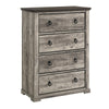 Elaya Tall Dresser Chest w 4 Drawers | Black Metal | Weathered Gray BM338389