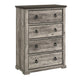Elaya Tall Dresser Chest w 4 Drawers | Black Metal | Weathered Gray BM338389
