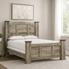 Elaya King Panel Bed | Arched Crown Headboard | Weathered Gray Wood