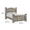 Elaya Queen Panel Bed | Arched Crown Headboard | Weathered Gray Wood BM338391