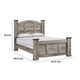 Elaya Queen Panel Bed | Arched Crown Headboard | Weathered Gray Wood BM338391