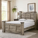 Elaya Queen Panel Bed | Arched Crown Headboard | Weathered Gray Wood
