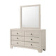 Cuzzy Wide Dresser & Mirror Set w 6 Drawers | White Wood BM338392