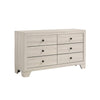 Cuzzy Wide Dresser & Mirror Set w 6 Drawers | White Wood BM338392