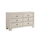 Cuzzy Wide Dresser & Mirror Set w 6 Drawers | White Wood BM338392