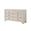 Cuzzy Wide Dresser & Mirror Set w 6 Drawers | White Wood BM338392