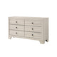 Cuzzy Wide Dresser & Mirror Set w 6 Drawers | White Wood BM338392