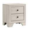 Cuzzy Nightstand w 2 Drawers | Black Metal | Natural White Wood BM338393