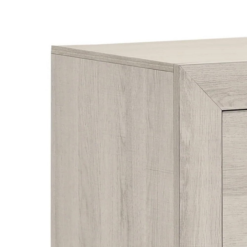 Cuzzy Nightstand w 2 Drawers | Black Metal | Natural White Wood BM338393