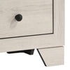 Cuzzy Nightstand w 2 Drawers | Black Metal | Natural White Wood BM338393