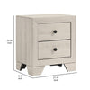 Cuzzy Nightstand w 2 Drawers | Black Metal | Natural White Wood BM338393