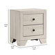 Cuzzy Nightstand w 2 Drawers | Black Metal | Natural White Wood BM338393
