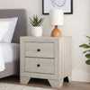 Cuzzy Nightstand w 2 Drawers | Black Metal | Natural White Wood