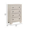Cuzzy Tall Dresser Chest w 4 Drawers | Natural White Wood BM338394