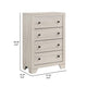 Cuzzy Tall Dresser Chest w 4 Drawers | Natural White Wood BM338394