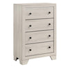 Cuzzy Tall Dresser Chest w 4 Drawers | Natural White Wood BM338394
