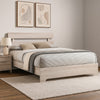 Cuzzy Full Platform Bed w Panel Headboard | Low Profile White Wood