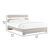 Cuzzy King Platform Bed w Panel Headboard | Low Profile White Wood BM338396