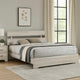 Cuzzy King Platform Bed w Panel Headboard | Low Profile White Wood BM338396
