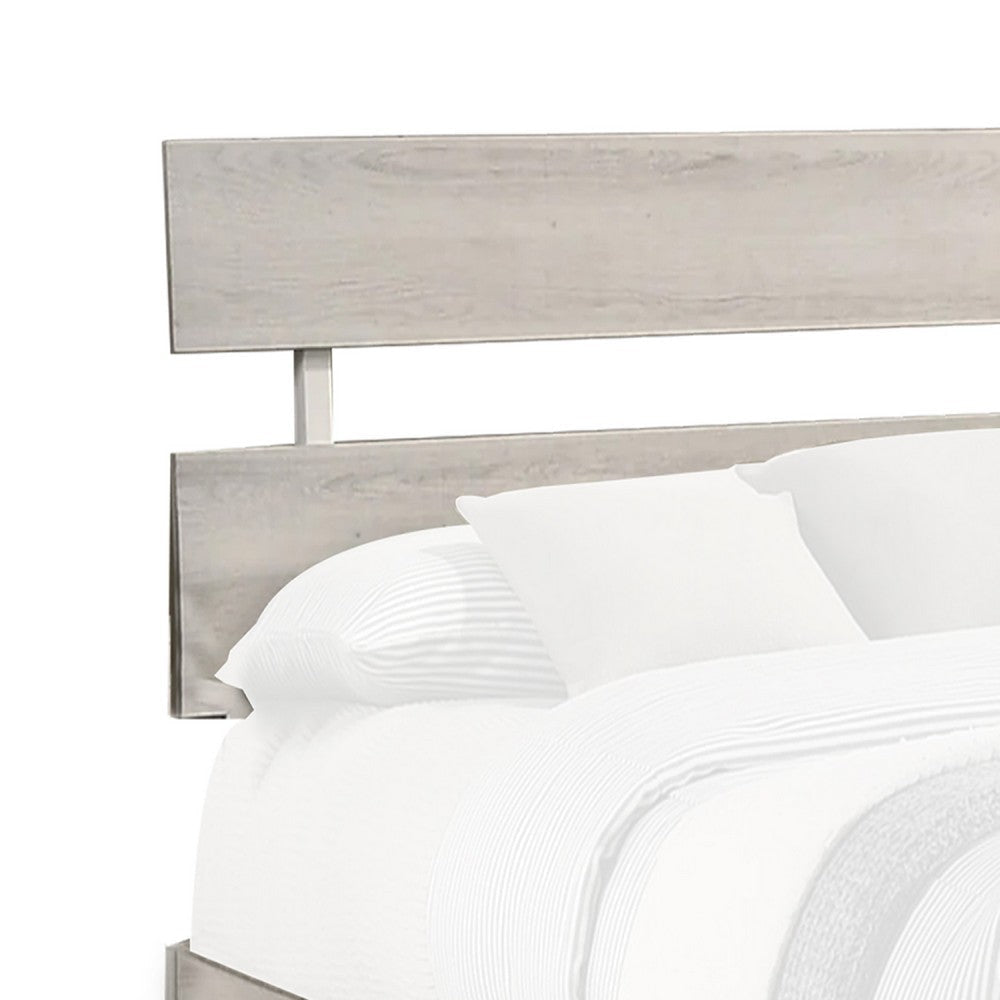 Cuzzy Twin Platform Bed w Panel Headboard | Low Profile White Wood BM338398